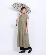 コットンリネン平織デニム　2wayワンピース